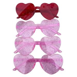 Valentine’s Day Heart-Shaped Kids Sunglasses - Red and Pink, Set of 4 (E35)